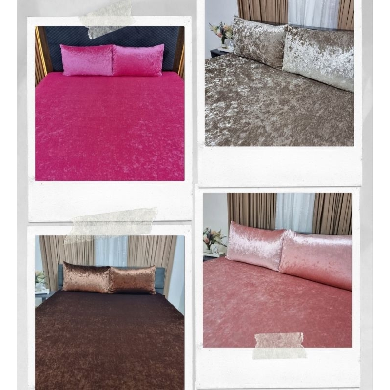 VELVET NO GUSOT NO LUKOT BEDSHEET (FULL GARTERIZED WITH 2 PILLOWCASE ...