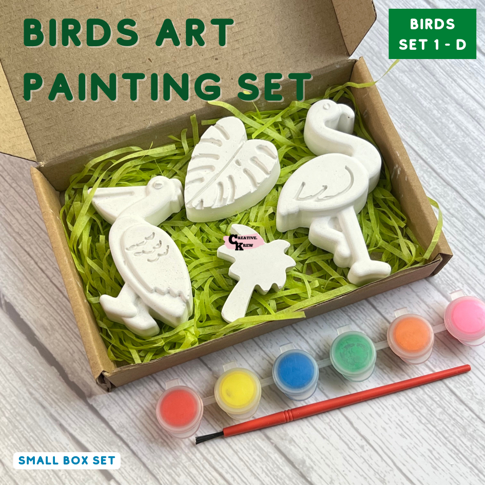 BIRDS SET 3 PLASTER ART PAINTING SET CHARACTERS/PARTY GIVEAWAYS/GIFTS ...