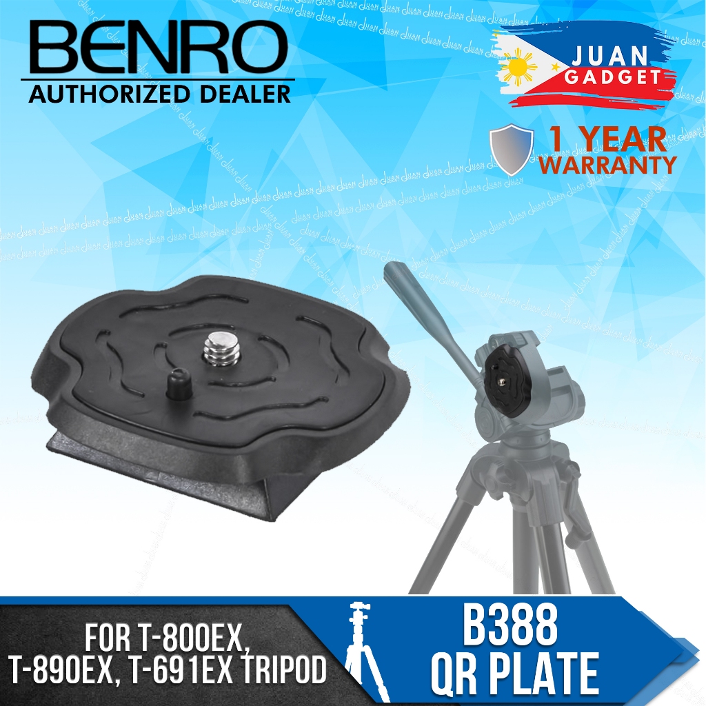 Benro B388 Quick Release QR Plate with Rubber Anti-Twist Pad for T ...