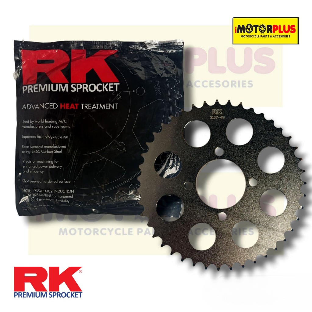 RK REAR SPROCKET 428 [41T-44T] Steel Nickel for Raider 150 1st and 2nd ...