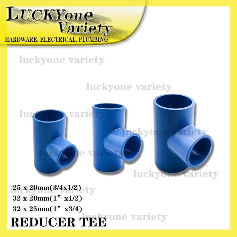 PVC TEE REDUCER PIPE FITINGS BLUE | Shopee Philippines
