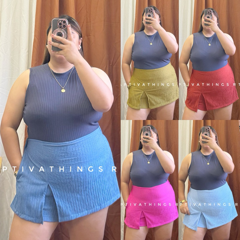 Plus size high waisted skirt short best sale