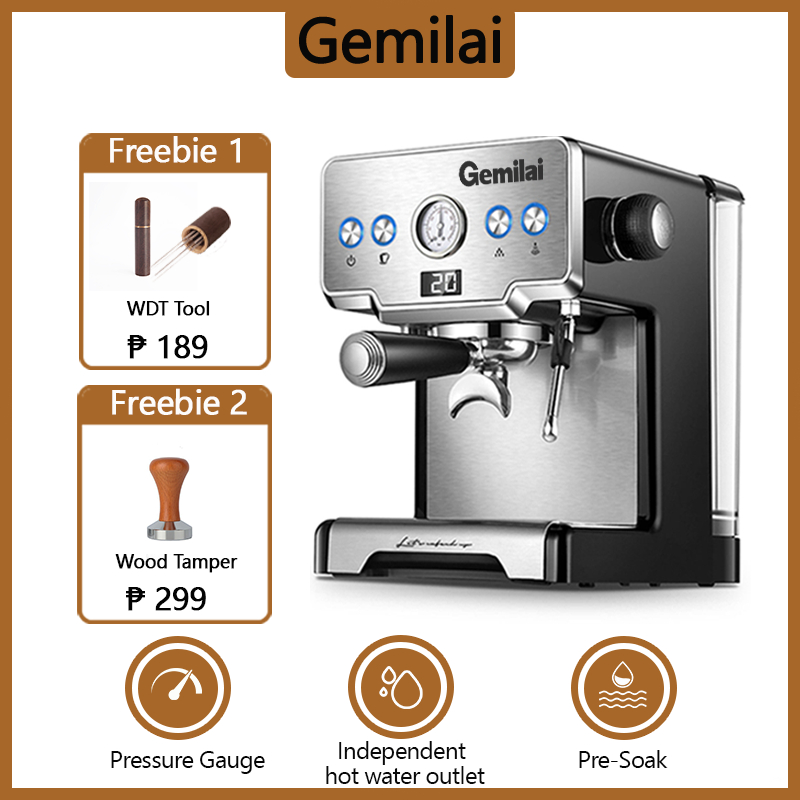 Gemilai CRM3605 Coffee Maker Espresso Machine 15Bar 58MM Portifilter ...