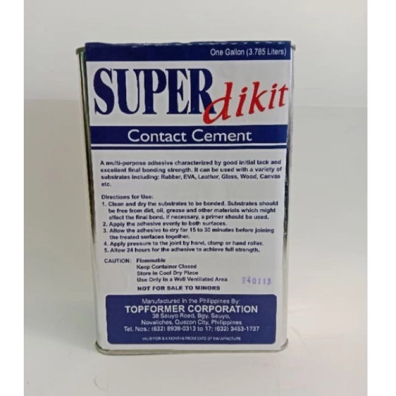 Super Dikit Contact Cement Adhesive (1 gallon) Shopee Philippines