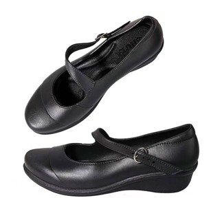 【Miss you】Girl fashion black shoes rubber simple school shoes for kids ...