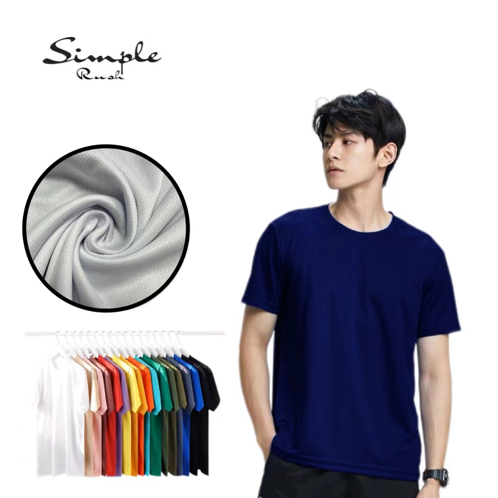 Simple rush Dri-fit t shirt American size NAVY BLUE top Unisex style ...
