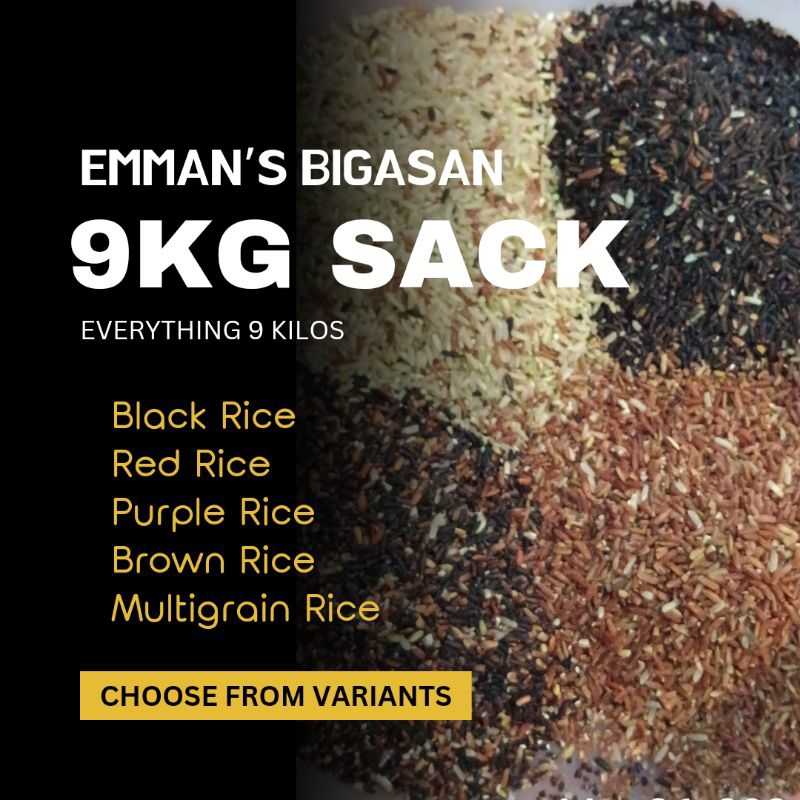 9KG Sack Unpolished Black | Red | Brown | Purple | Multigrain Rice ...