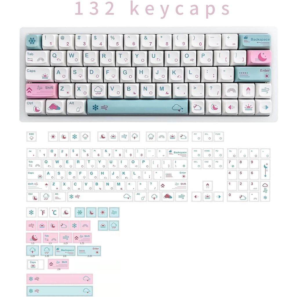 Weather Keycaps PBT Material Japanese 132Key XDA Profile for RK60/70/80 ...