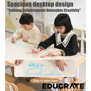 educratePH 120x60cm and 2 chair Kids table and Chair Adjustable Height