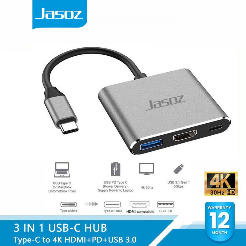 Jasoz Type C to HDMI 4K VGA 1080P USB C to HDMI Adapter Type c OTG 4 in ...