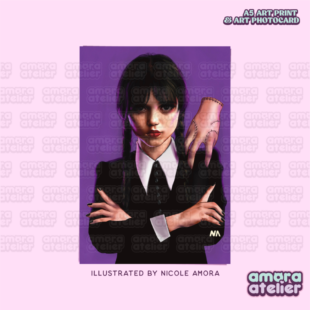 Art Print & Photocard | Wednesday Addams | Fan Art by Amora Atelier ...