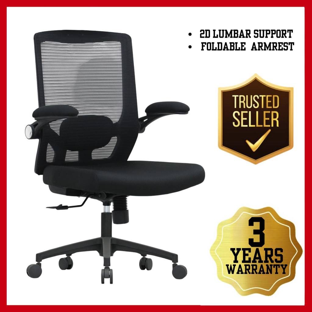 S76 Mid back Ergonomic Office Computer Chair (3 Years Warranty ...