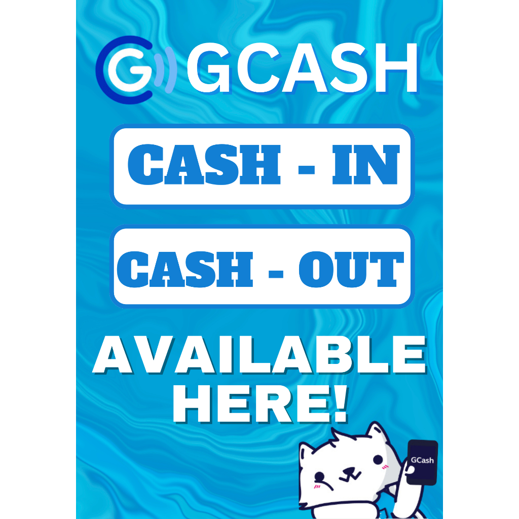 Laminated Gcash Cash In/ Out/ E-load/Print Scan Signage | Shopee ...