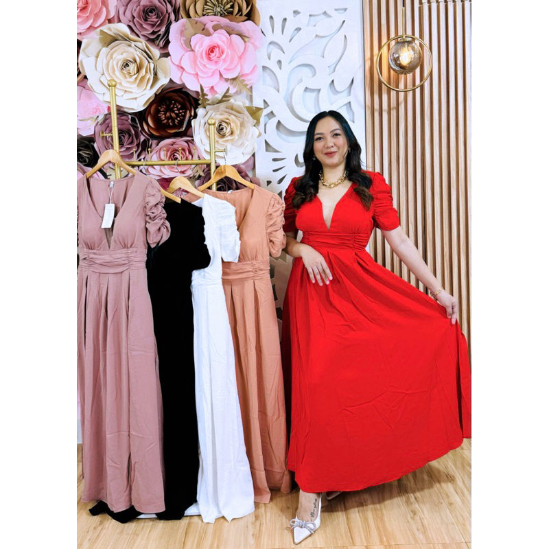 Authentic Vietnam Padded Maxi Dress | Shopee Philippines