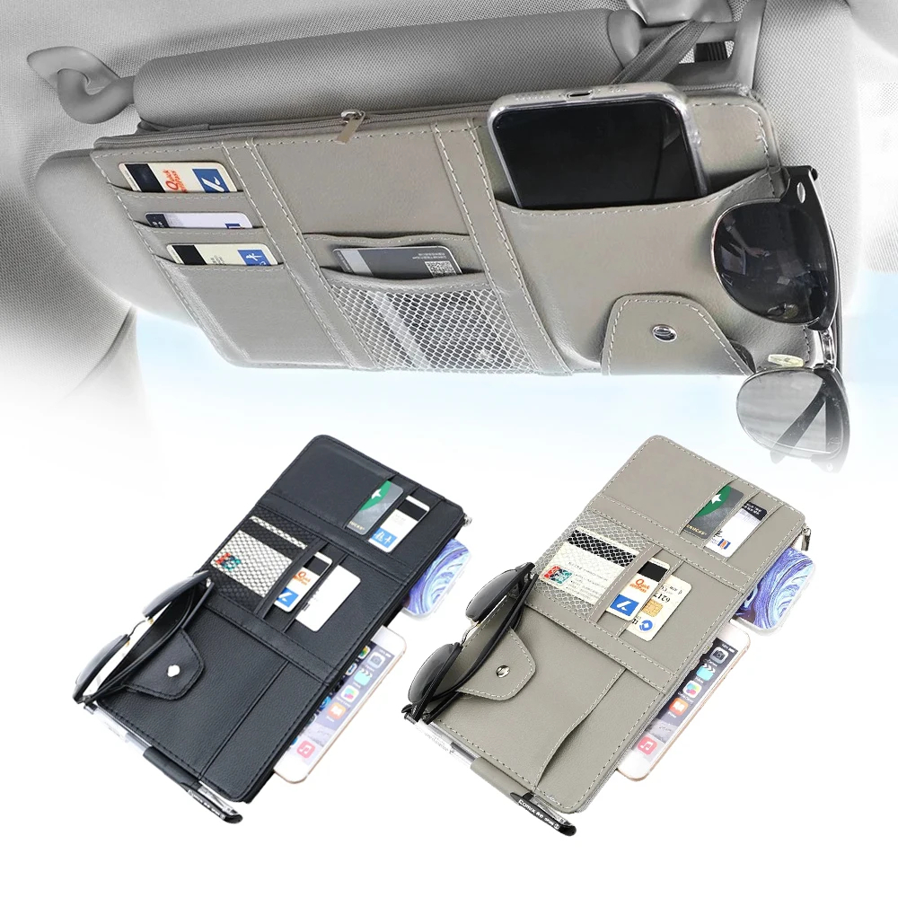 Multi Functional Car Sunshade Storage Bag Multiple Pockets Car Interior