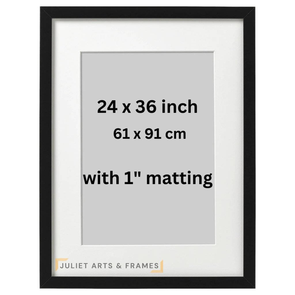 24 x 36 inch FRAME with 1 inch MATTING - WALL DECOR (ONE INCH FRAMES ...