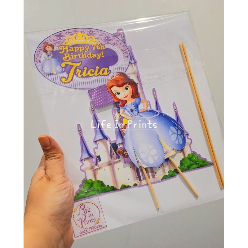 Sofia the first cake topper set/ printed/ Personalized with NAME and ...