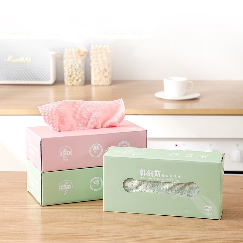 Box packed removable cleaning cloth with water absorption and thickened ...