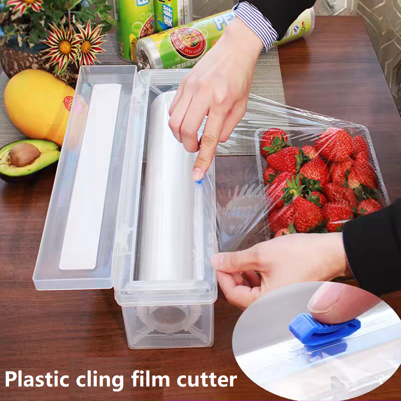Plastic Cling Film Cutter Kitchen Tools-Food Cling Film Cutting Box ...