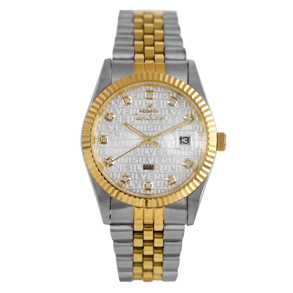 UniSilver TIME Men's Stainless Steel Gold / Silver Analog Watch KW4386 ...