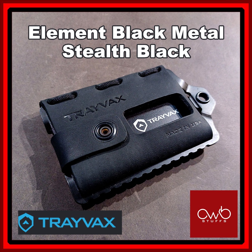 Trayvax Element Wallet - Black Metal - Stealth Black Leather | Shopee ...