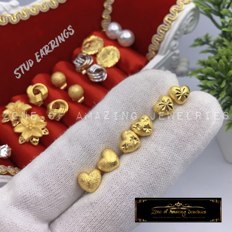 zoaj.ph Stud Earrings for Women with Rubber Lock | Shopee Philippines