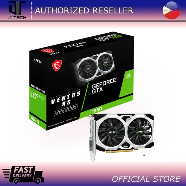 VIDEO CARD MSI GEFORE GTX1650 D6 VENTUS XS OCV3 4GB DDR6 128 BIT DVI D HDMI DP 2 FAN 2 SLOT Shopee Philippines