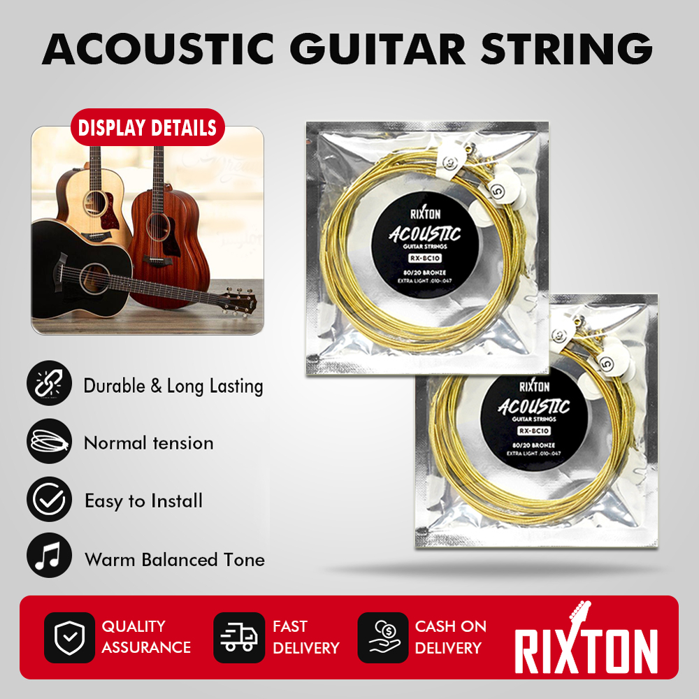 RIXTON Acoustic Guitar String Brass Bronze Phosphor Musical Instrument ...