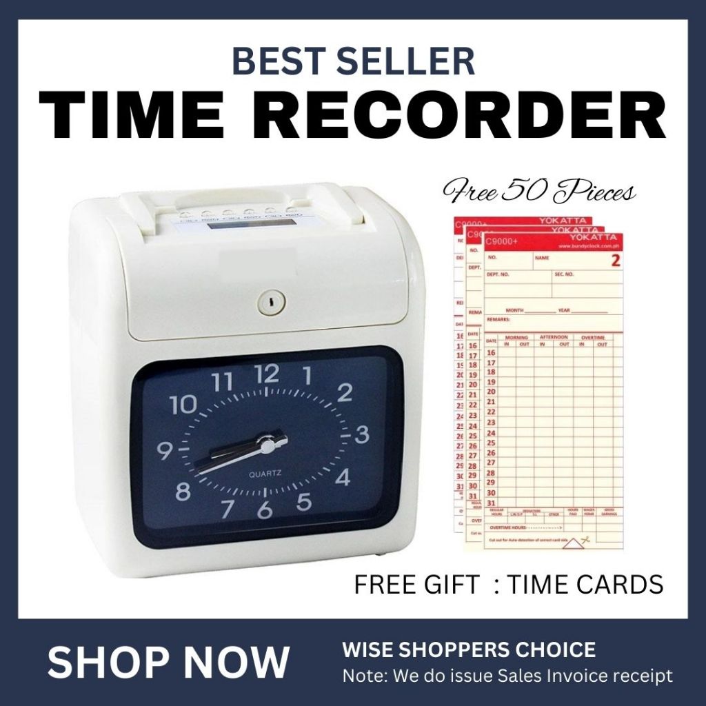 Bundy Clock w/ 50 pcs FREE time card, Time and Attendance Machine