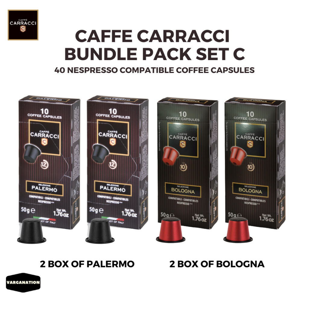 Carracci Nespresso Capsule Bundle Pack 40 Compatible Coffee Capsules Made in Italy Varganation