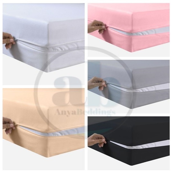 HOTEL QUALITY FOAM/BED COVER PLAIN COLOR WITH FULL ZIPPER CANADIAN