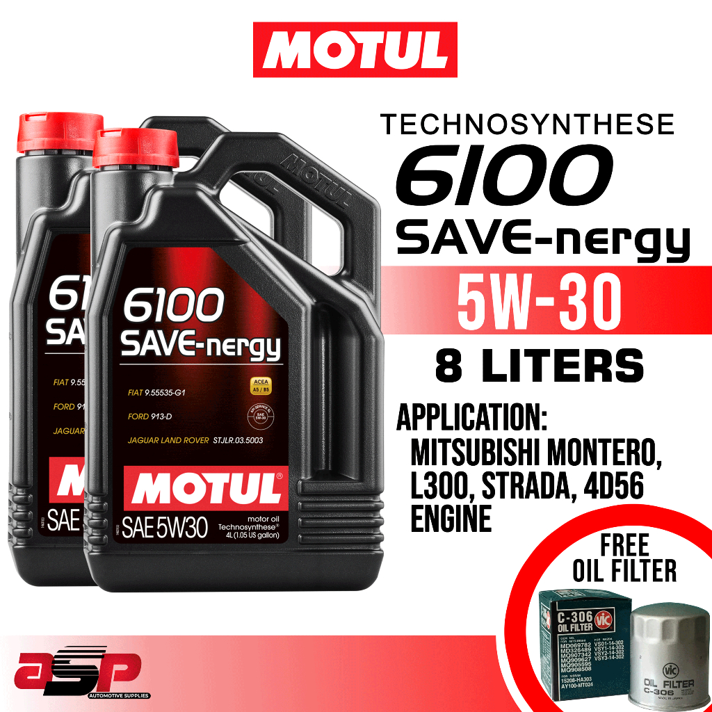 MOTUL 6100 SAVE-NERGY 5W-30 Diesel Oil 8 Liters for Mitsubishi Montero ...