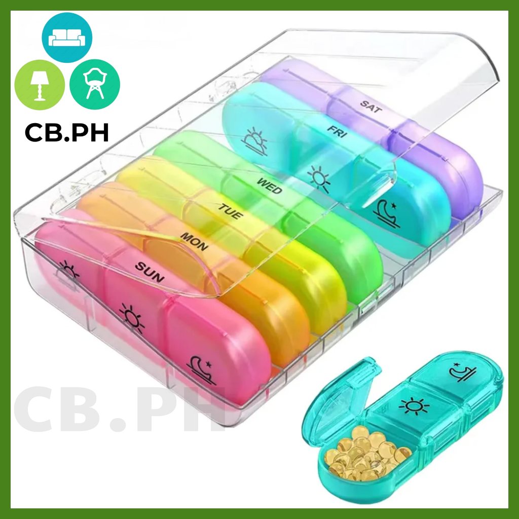 Pill Box 7 days Organizer 21 grids 3 Times One Day Portable Travel with ...