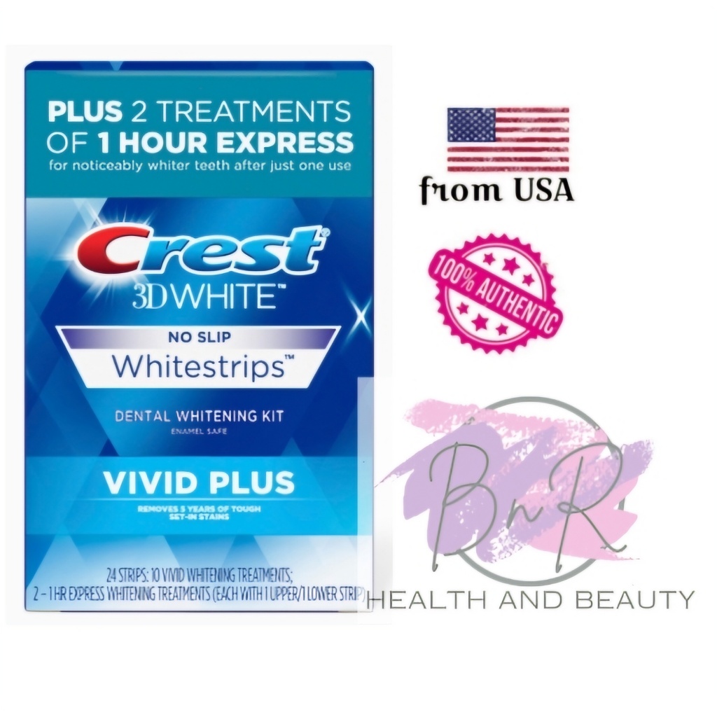 Crest 3D Whitestrips, Vivid Plus, Teeth Whitening Strip Kit, 24 Count PREORDER Shopee Philippines