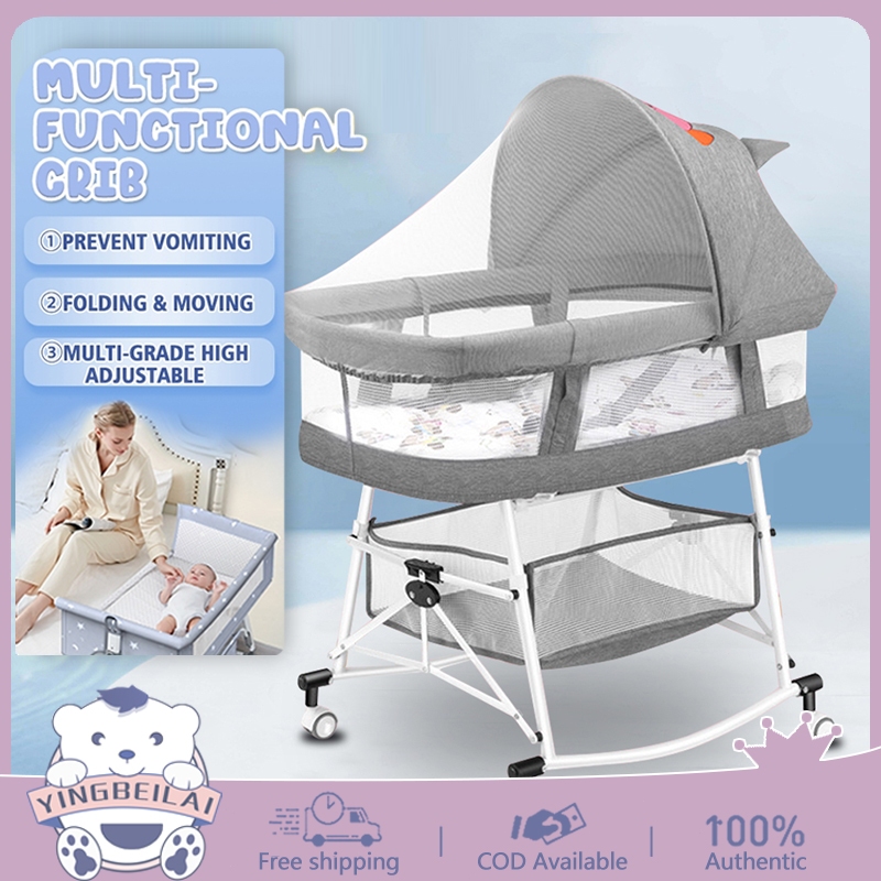 3 in 1 Baby Crib Portable Baby Swing Crib with Mosquito Net ...