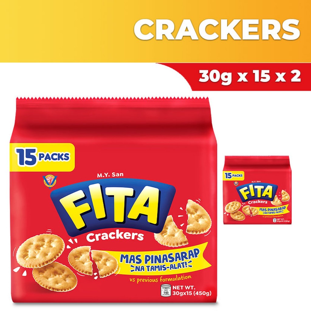 Fita Crackers Ready to Eat Snack 30g x 15 X 2 | Shopee Philippines