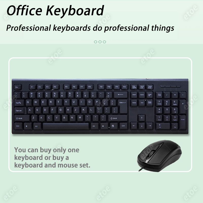 ETOE Office Keyboard ME USB wired keyboard office style for PC laptop ...