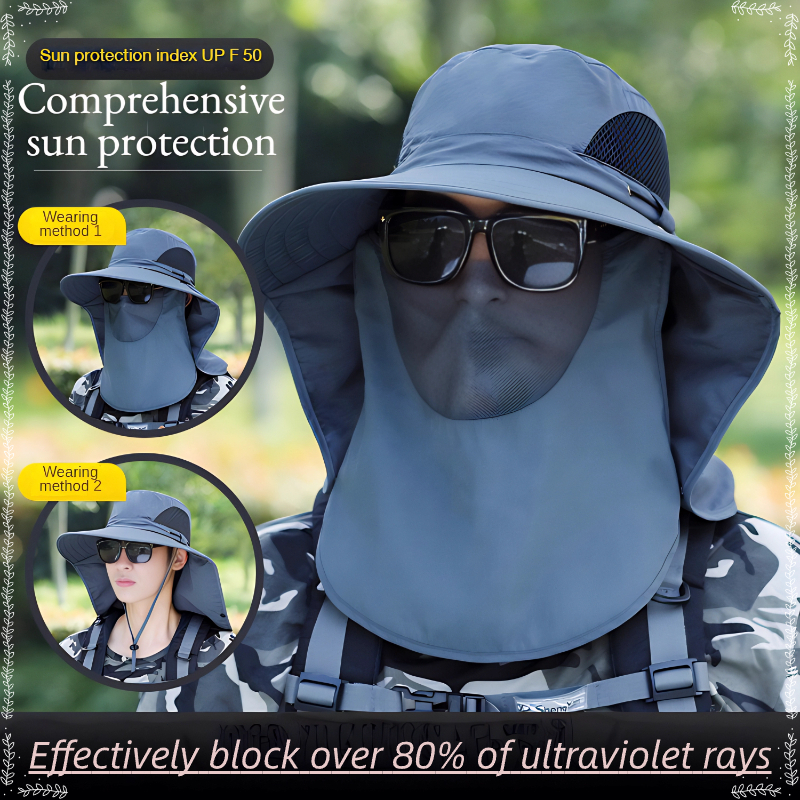 Sunshade hat Sun Hats Fishing Hat Men Sun Fishing Outdoor Flap With Cover Face Hat UV proof Sun Hats