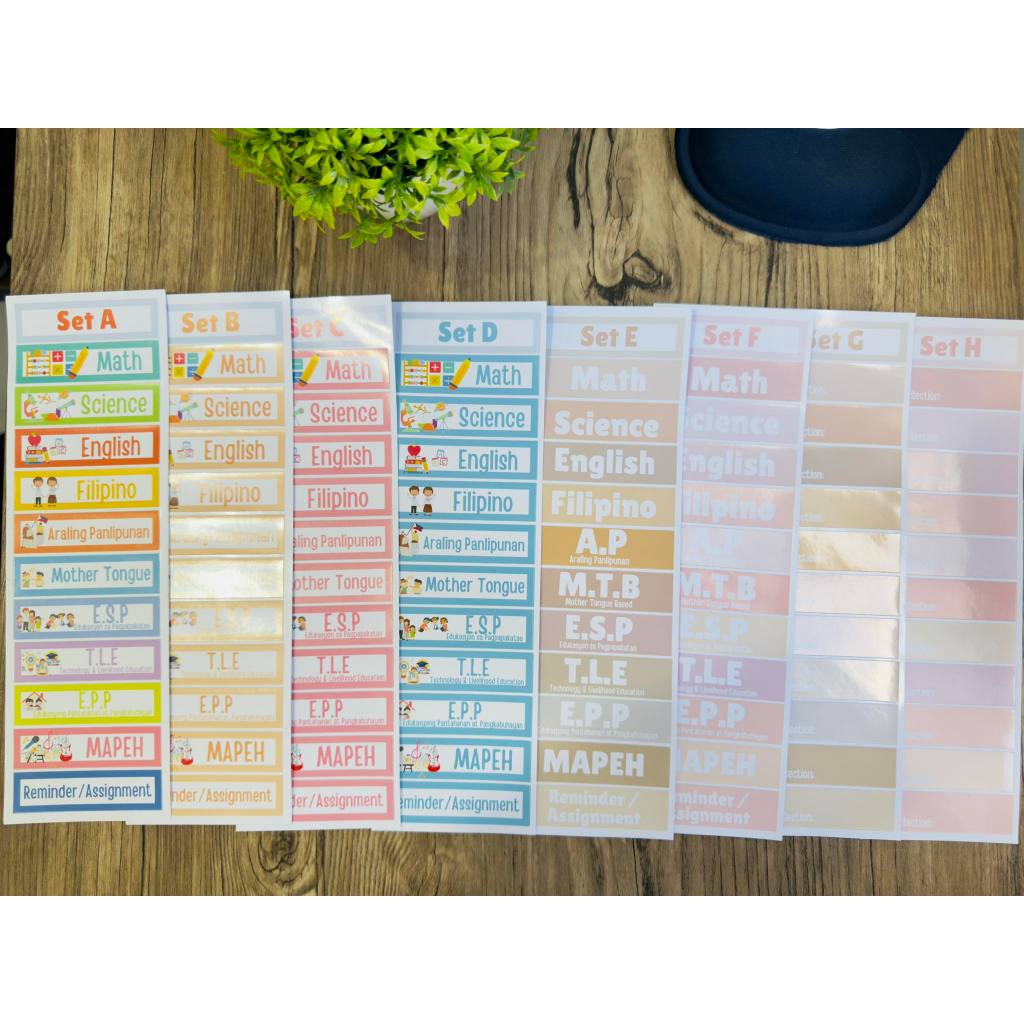 Subject Label Sticker (NOT CUSTOMIZE) Grades 1-10 | Shopee Philippines