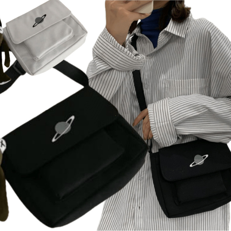 YLHarajuku Style Unisex Canvas Sling Bag Simple Students School