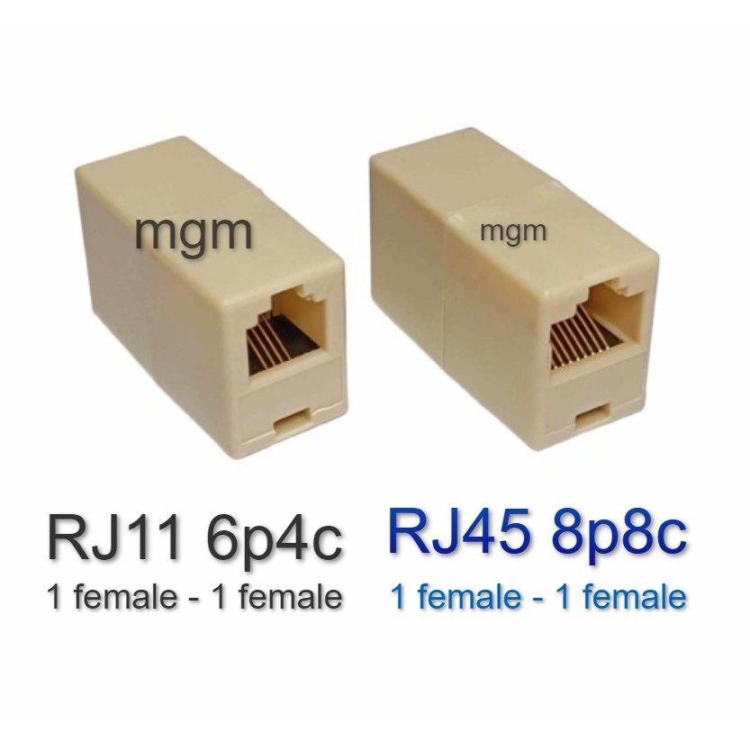 1PC. RJ11 / RJ45 Coupler Phone / LAN , Line Adapter | Shopee Philippines