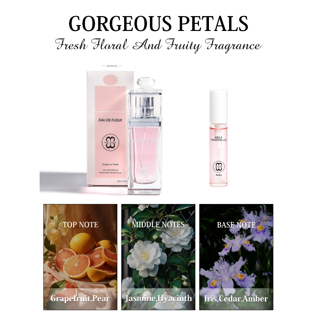 MICHAELA Perfume Eau De Fleur Series Elegant Fresh Floral Fruity Fragrance  for Women MPC90002