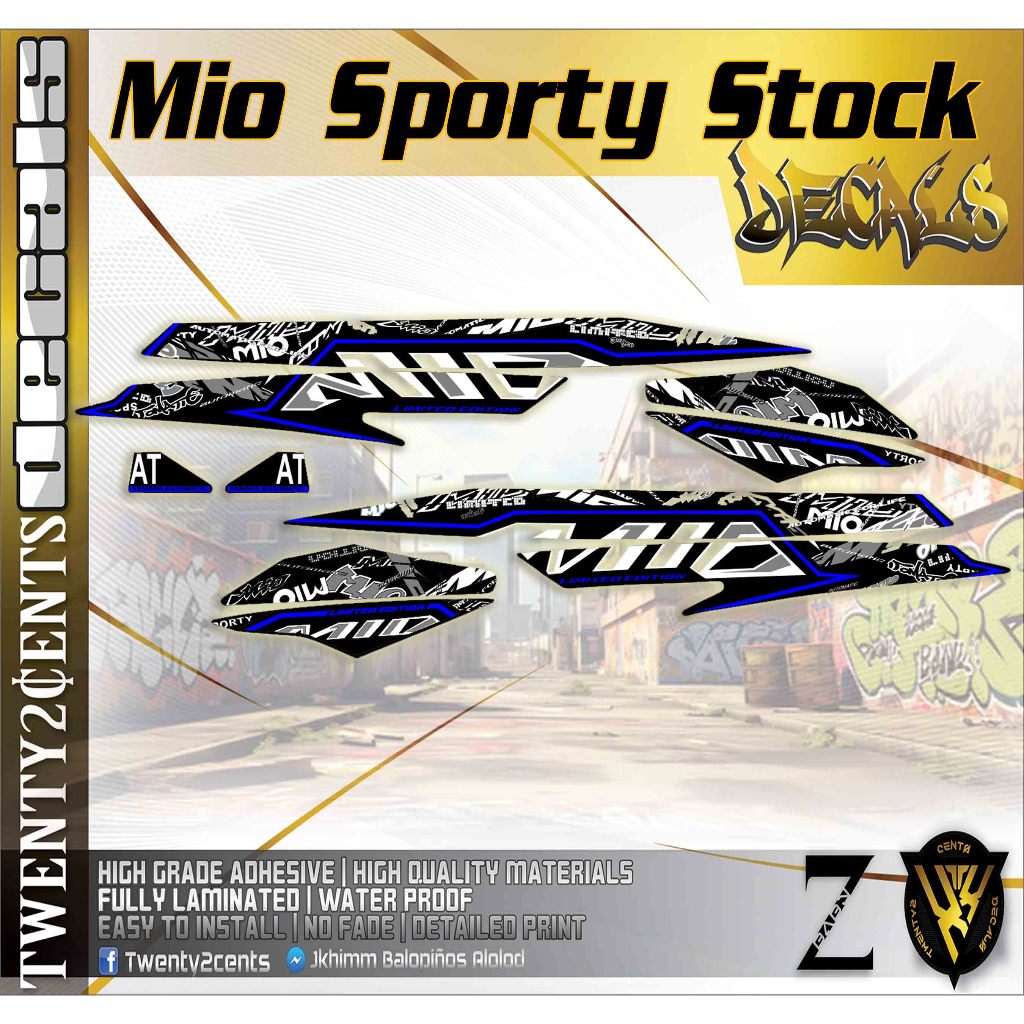 Yamaha Mio Sporty High-Quality Decals and Stickers ( Stock design ...