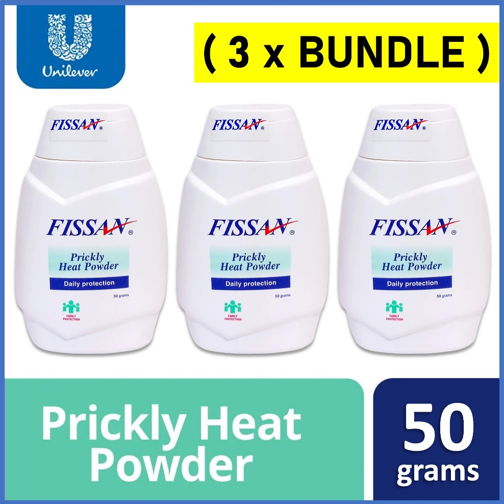 Fissan Prickly Heat Cooling Powder Daily Protection (with Talc) - 3 x ...