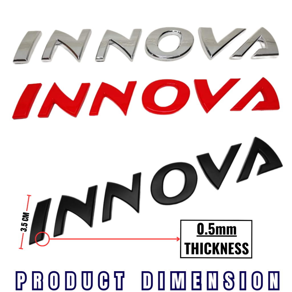 COS TOYOTA INNOVA Letters Car Auto Front Hood Emblem Badge Sticker Logo ...