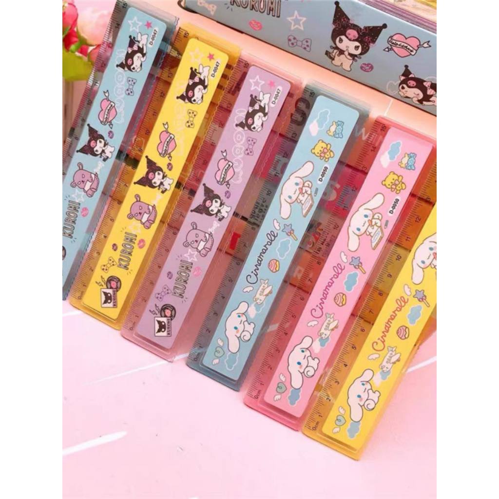 20cm Clear Plastic Sanrio RulerStandard Rulers Straight Ruler Measuring ...