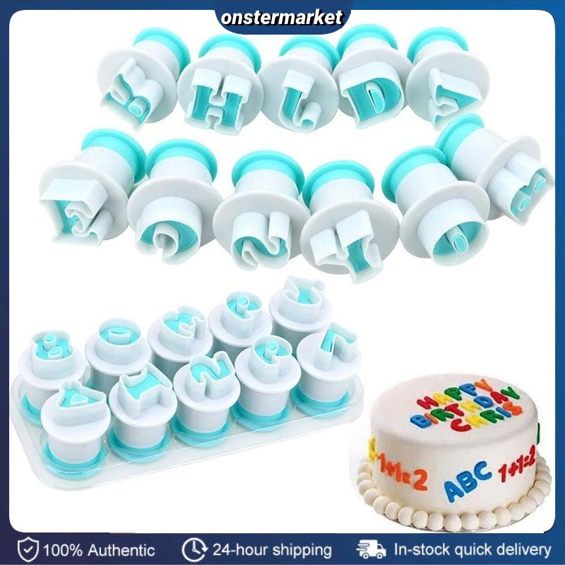 26Pcs Alphabet Number Letter Stamp Cake Cookie Stamp Pastry Molder DIY ...