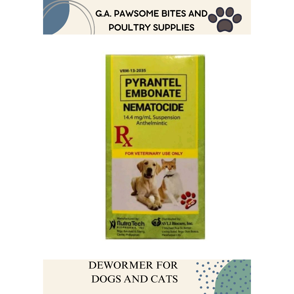 Nematocide Pyrantel Embonate Dewormer / Deworm / Wormer Prantel 15ML ...