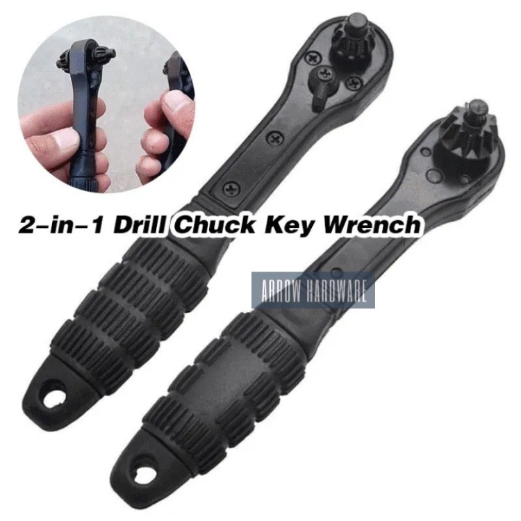 thumbnail interactive-video image 1 of 2-in-1 Drill Chuck Key Wrench Black Ratchet Dual-use Wrench Spanner Electric Drills And Power Tools I.76727750 1 of 14
