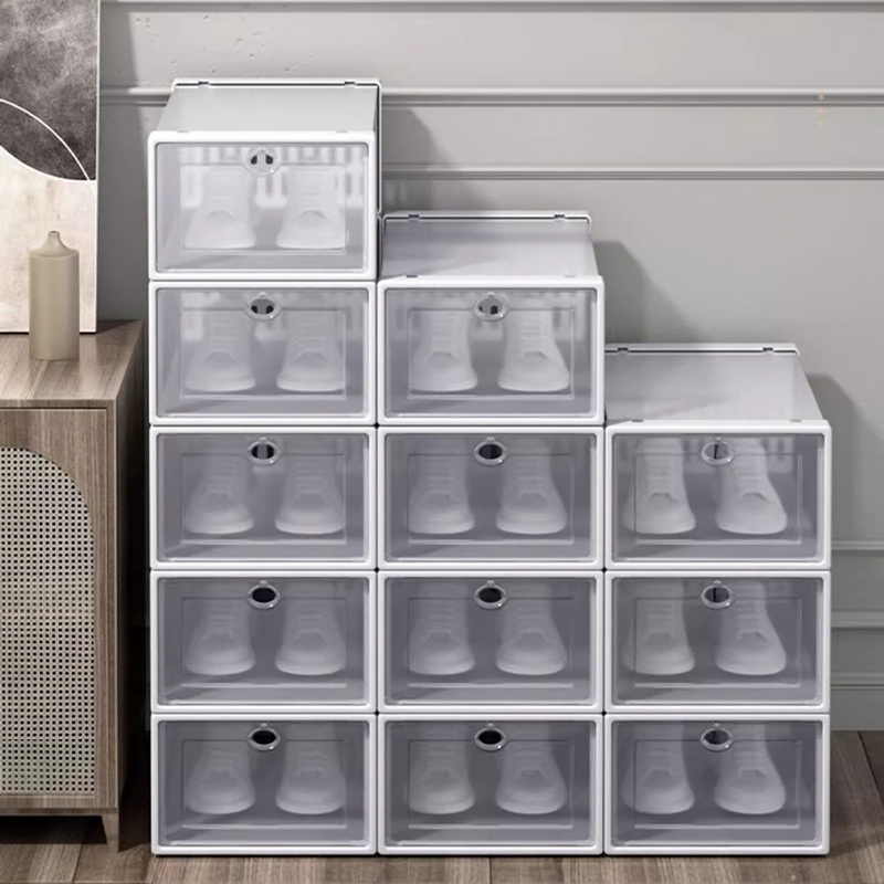 Thickened Colorful Shoe Box Storage Organizer Plastic Dustproof Shoes ...